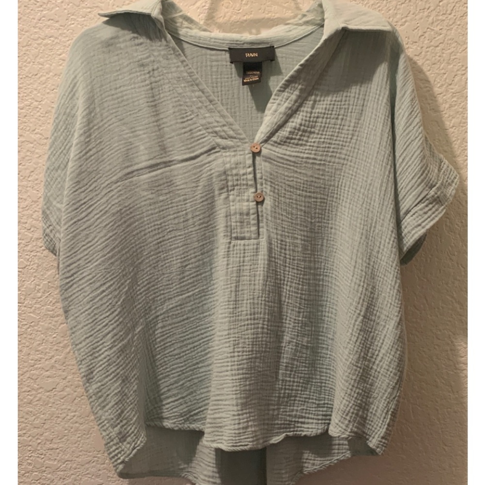 Rain Women's Button Down Light Blue Shirt